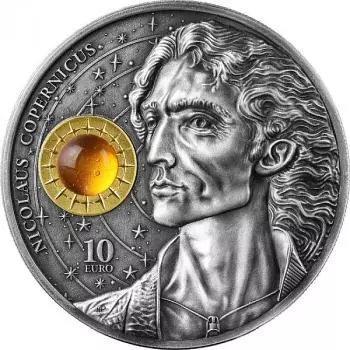 Malta Copernicus 2 oz Silver 2023 BU Antique Finish Silber